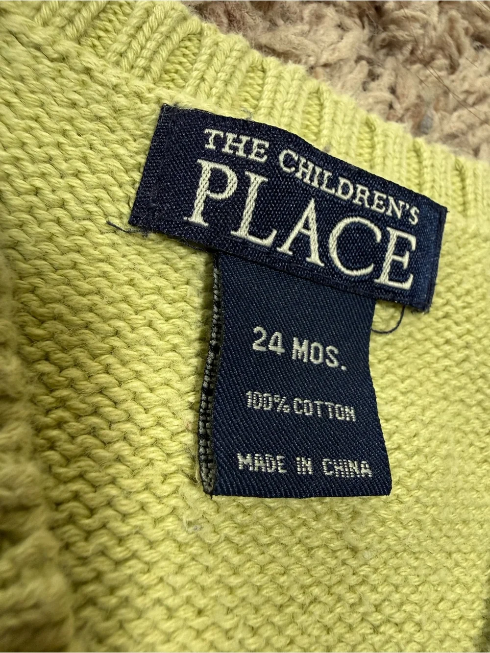 The Children's Place Lime Green Knit Baby Sweater (24m)